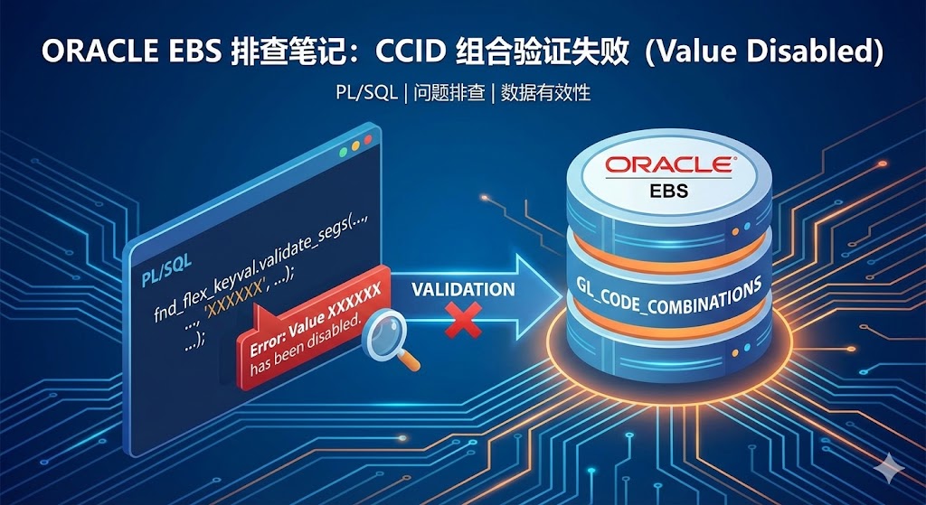 [Oracle EBS] 排查笔记：CCID 组合存在但 validate_segs 验证失败
